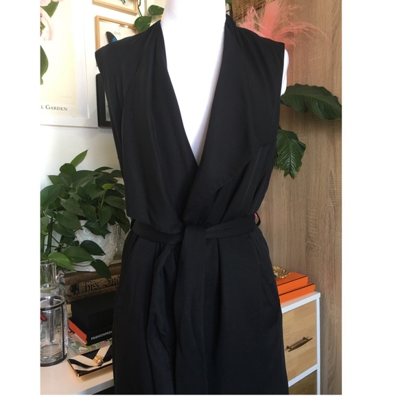 All Saints Hace Sleeveless Trench Black US 2 - Picture 6 of 11